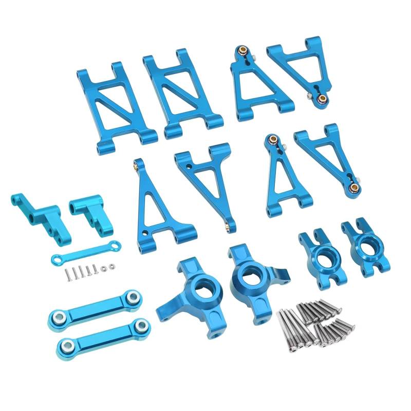 TOQPCZA RC Autoteile Für MJX Für Hyper Go 14303 14302 14301 1/14 Metalllenkung Spurstange Vorne Hinten Oberen Niedrigen Für Schaukel Arm RC Upgrade Teil(Blue,Color1) von TOQPCZA