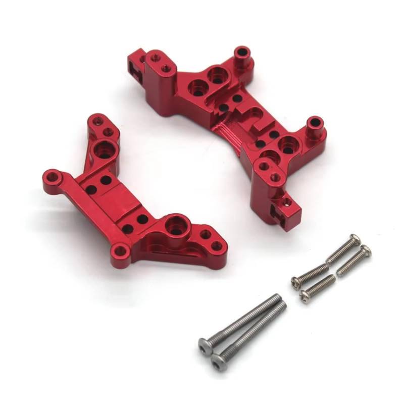 TOQPCZA RC Autoteile Für MJX Für Hyper Go Für 16207 16208 16209 16210 H16 H16BM 1/14 Rc Auto Teile Vorne Und Hinten Metall Shock Mount(Red) von TOQPCZA