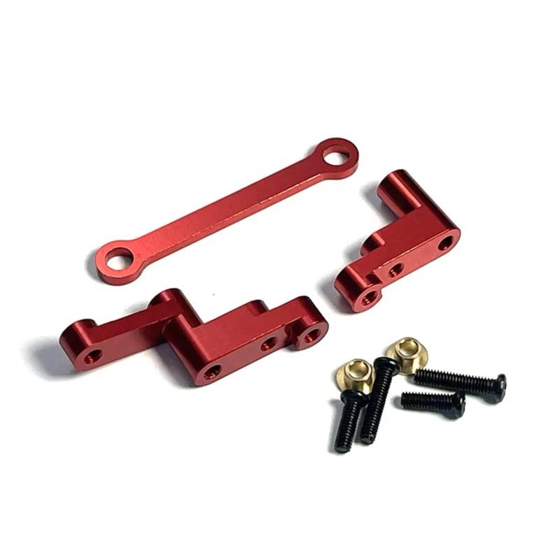 TOQPCZA RC Autoteile Für MJX Für Hyper Go Für 16207 16208 16209 16210 H16 H16BM 1/16 Fernbedienung Auto Metall Teile Zubehör Lenkung Montage(Red) von TOQPCZA