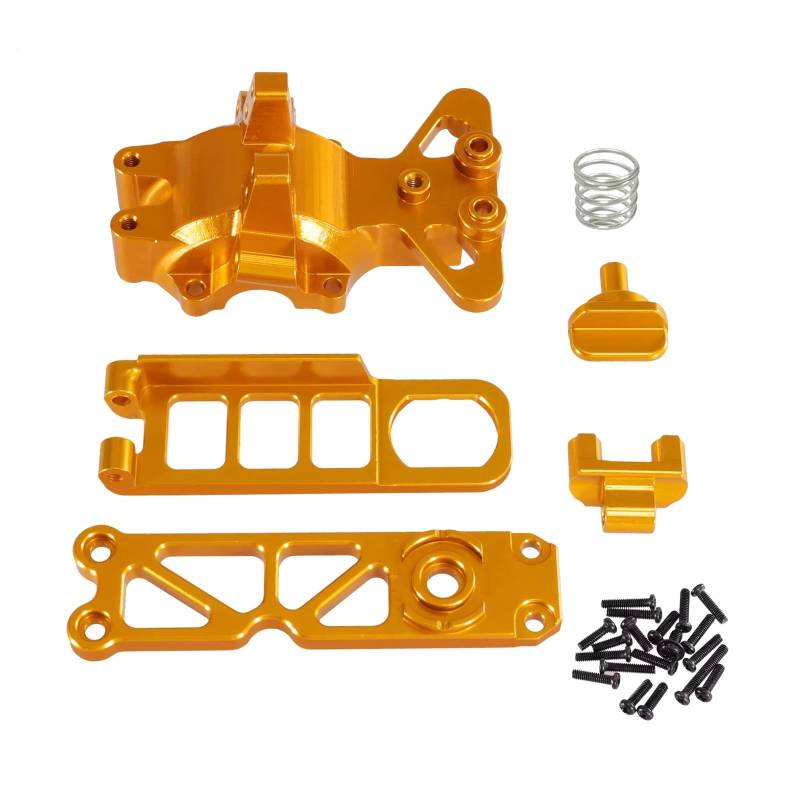 TOQPCZA RC Autoteile Für MJX Für Hyper Go Für 16207 16208 16209 16210 H16BM H16PL H6V3 M162 M163 1/16 Front Upper Getriebe Abdeckung Batterie Clip Upgrade Metall Zubehör(Yellow) von TOQPCZA