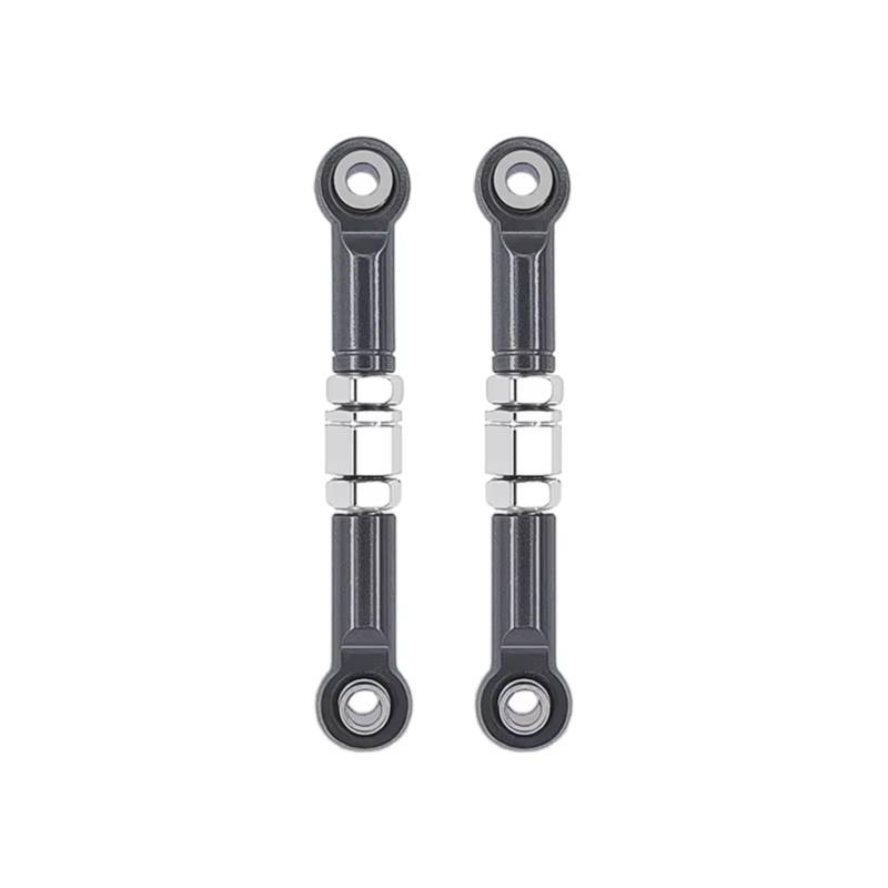 TOQPCZA RC Autoteile Für MJX H16 16207 16208 16209 16210 1/16 2 Pcs Front Steering Rod Metall Steering Link Fernbedienung Auto Teile Zubehör(Gray) von TOQPCZA