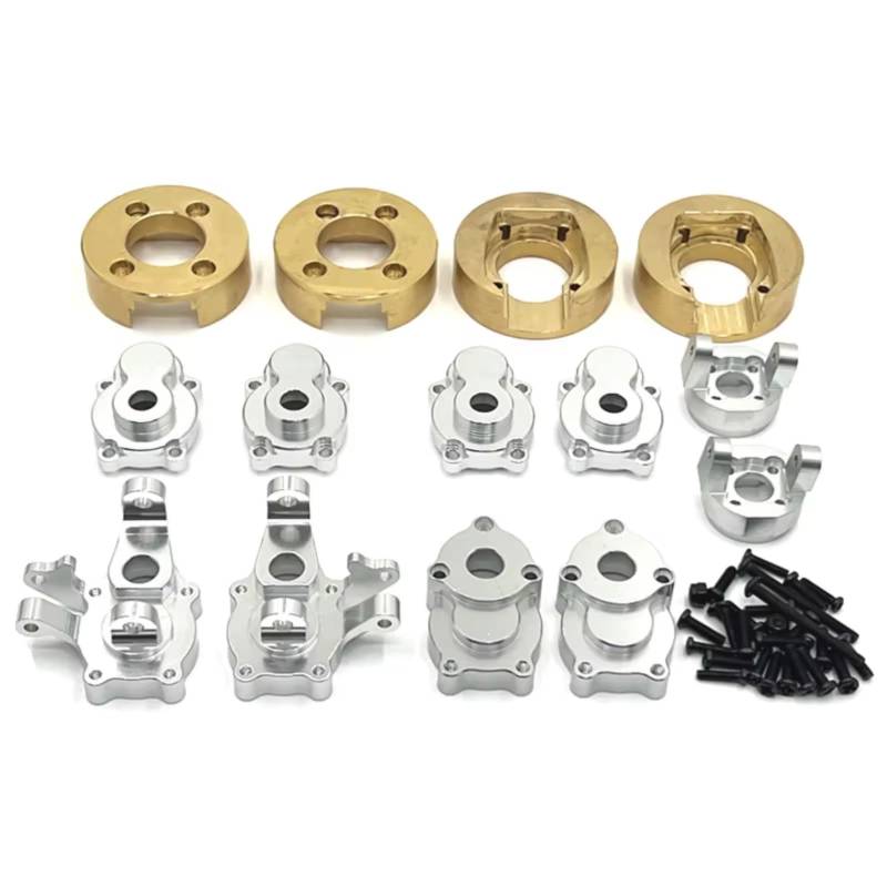 TOQPCZA RC Autoteile Für MJX H8H Für YiKong 1/10 YK4102 4103 4104 4106 4082-83 Metall Kit Messing RC Auto Upgrade Teile Ersatz Zubehör(Silver) von TOQPCZA