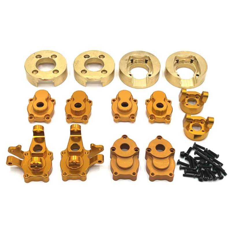 TOQPCZA RC Autoteile Für MJX H8H Für YiKong 1/10 YK4102 4103 4104 4106 4082-83 Metall Kit Messing RC Auto Upgrade Teile Ersatz Zubehör(Yellow) von TOQPCZA