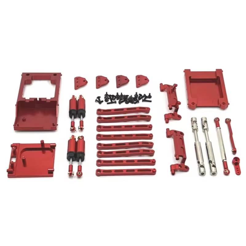 TOQPCZA RC Autoteile Für MN 1/12 Für MN168 Für MN78 Metall-Aufhängungsstangensatz RC-Auto Verbesserte Teile Fernbedienung Auto Ersatzzubehör(Red) von TOQPCZA