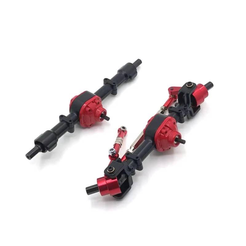 TOQPCZA RC Autoteile Für MN Für D90 D91 D96 Für MN98 Für MN99S 1/12 Metall Getriebe Vorne Und Hinten Brücke Achse Set RC Auto Upgrade Teile Zubehör(Black) von TOQPCZA