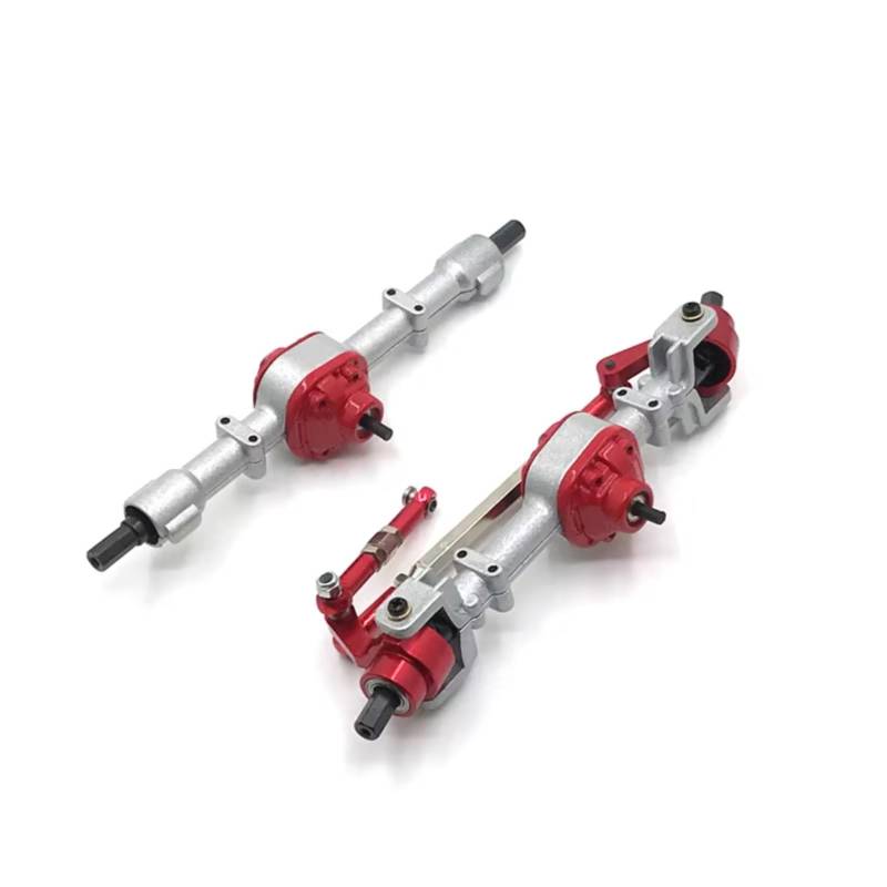 TOQPCZA RC Autoteile Für MN Für D90 D91 D96 Für MN98 Für MN99S 1/12 Metall Getriebe Vorne Und Hinten Brücke Achse Set RC Auto Upgrade Teile Zubehör(Silver) von TOQPCZA