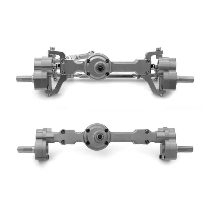 TOQPCZA RC Autoteile Für MN Für D90 FJ45 MN40 MN45 MN90 MN91 MN96 MN99 Für MN99S Für MN98 1/12 Vordere Und Hintere Tür Achse Eloxierte Fernbedienung Achse(Gray,Set) von TOQPCZA