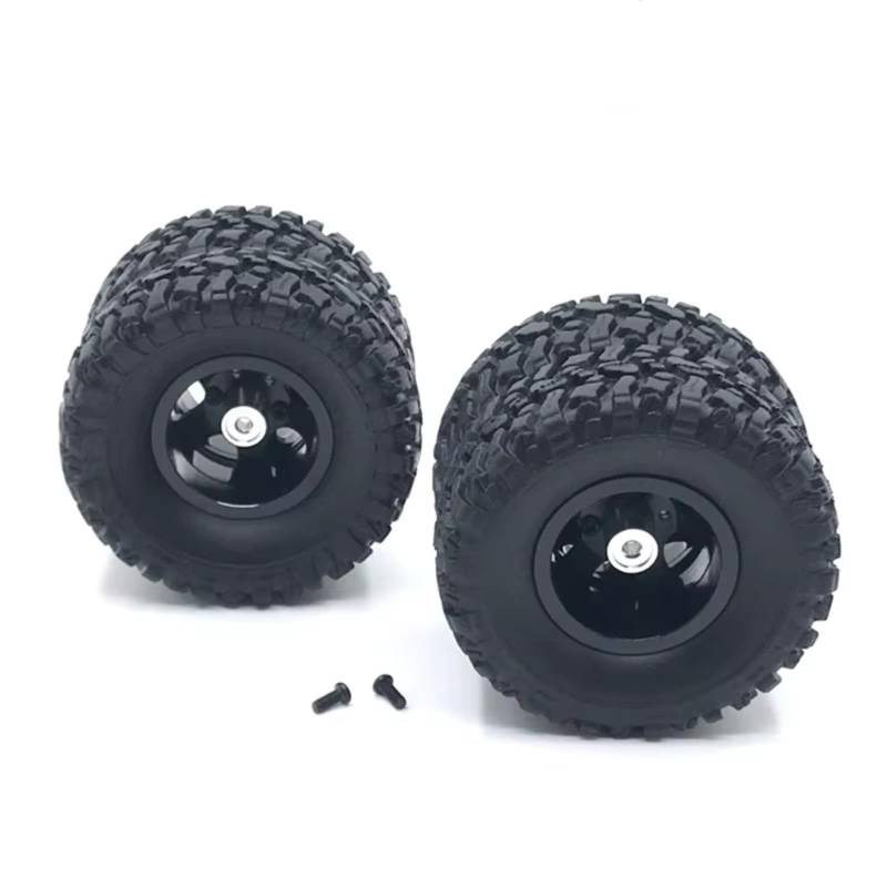 TOQPCZA RC Autoteile Für MN Für MN78 Für MN82 1/12 LC79 Für WPL Für D90 D91 D96 99S 1/16 Rad Reifen Für Rally Räder 2 Stücke Doppel Rad RC Auto Teile(Black) von TOQPCZA