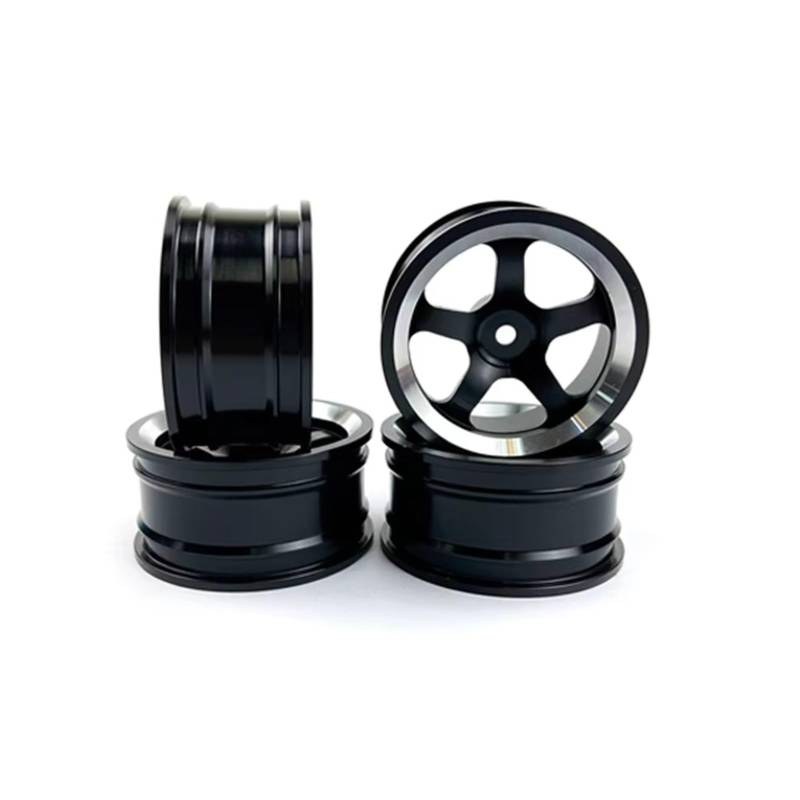 TOQPCZA RC Autoteile Für MN Für MN86K 4WD G500 4Pcs Metall Hub Fernbedienung Rad Felgen Verfolgt Off Road LKW Fernbedienung Auto Ersatzteile DIY Zubehör(Black) von TOQPCZA