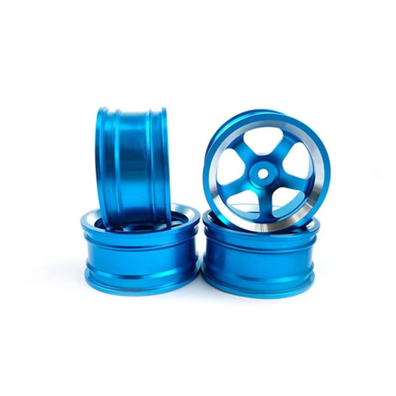 TOQPCZA RC Autoteile Für MN Für MN86K 4WD G500 4Pcs Metall Hub Fernbedienung Rad Felgen Verfolgt Off Road LKW Fernbedienung Auto Ersatzteile DIY Zubehör(Blue) von TOQPCZA