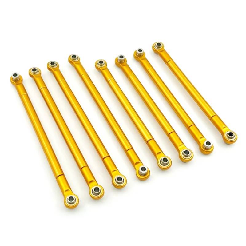 TOQPCZA RC Autoteile Für MN Für MN86S MN86 MN86KS MN86K G500 1/12 8Pcs RC Auto Zugstange Metall Pleuel Zubehör Upgrade Teile Set(Yellow) von TOQPCZA