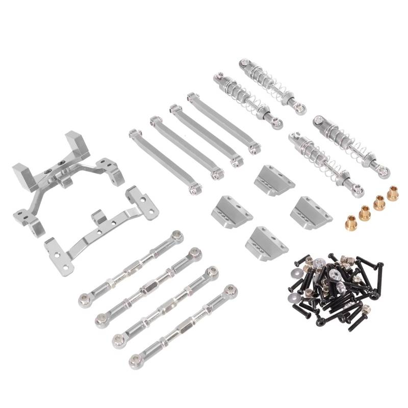 TOQPCZA RC Autoteile Für MN Für MN99S 1/12 1 Set Fernbedienung Auto Metall Upgrade Teile Zubehör Stange Stoßdämpfer Set(Silver) von TOQPCZA