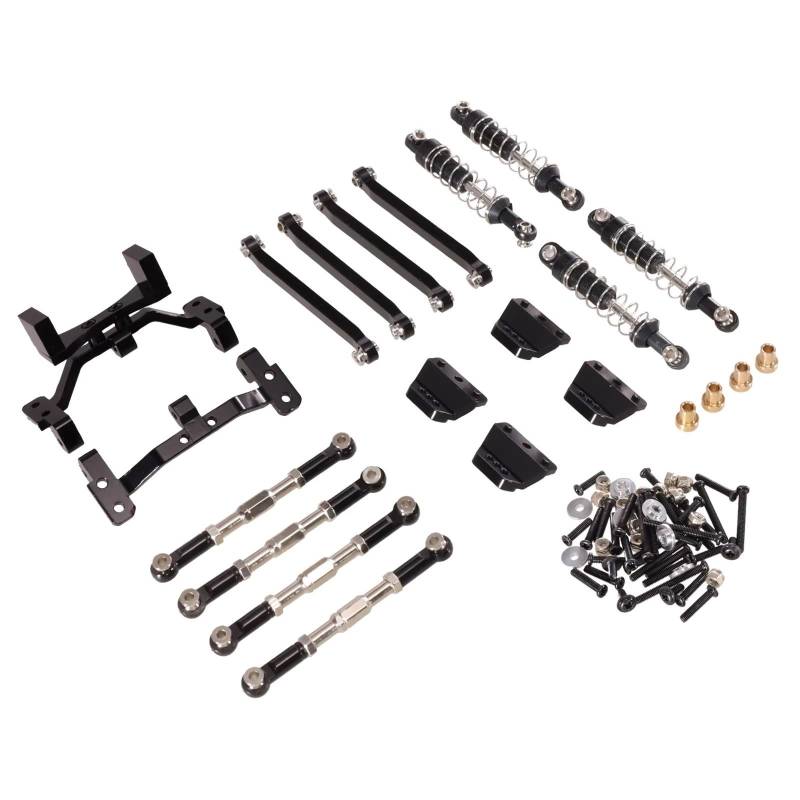 TOQPCZA RC Autoteile Für MN Für MN99S 1/12 Zweite Generation Fernbedienung Auto Metall Upgrade Zubehör Stange Stoßdämpfer Set(Black) von TOQPCZA