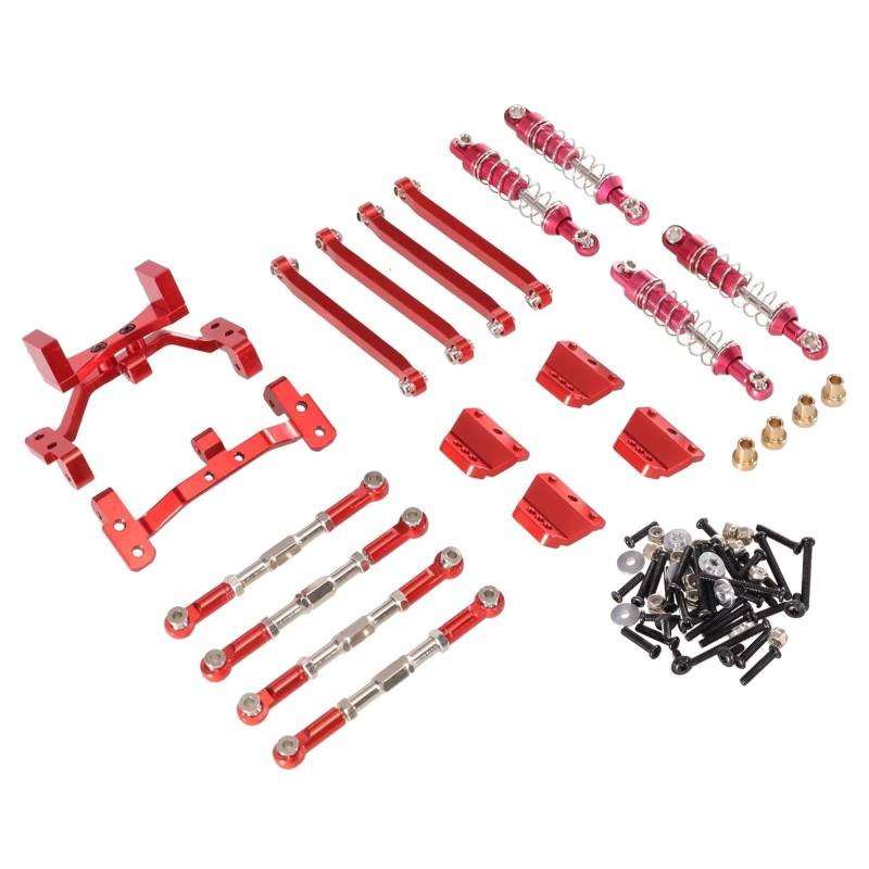 TOQPCZA RC Autoteile Für MN Für MN99S 1/12 Zweite Generation Fernbedienung Auto Metall Upgrade Zubehör Stange Stoßdämpfer Set(Red) von TOQPCZA
