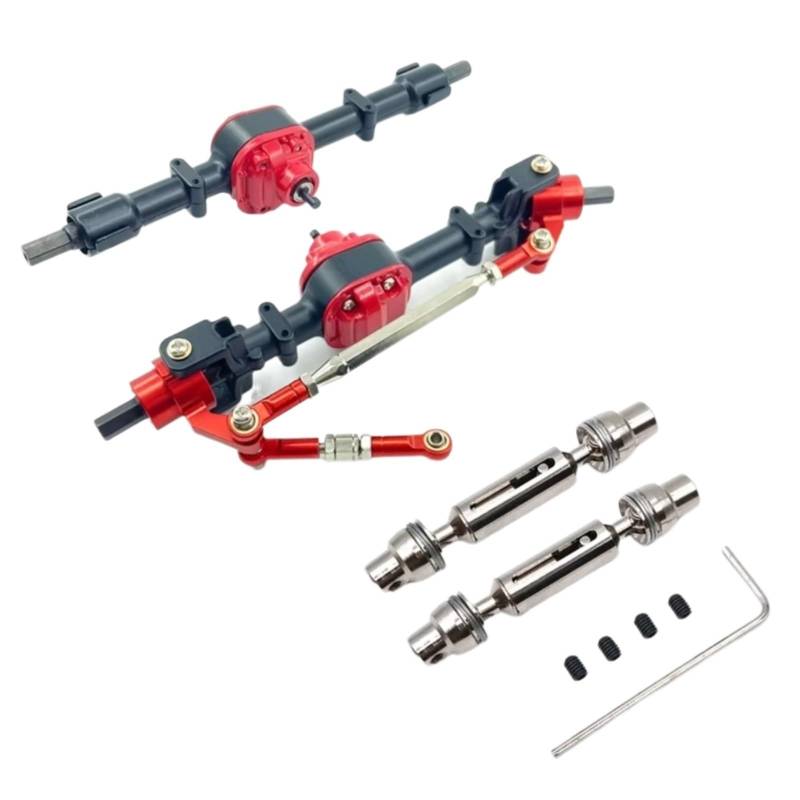 TOQPCZA RC Autoteile Für MN Für MN99S D90 D91 D96 D99S MN90 MN96 MN99 1/12 1 Paar Vorne Hinterachse Set Mit Metall Getriebe Antriebswelle RC Auto Upgrade Teile Zubehör(Black1) von TOQPCZA