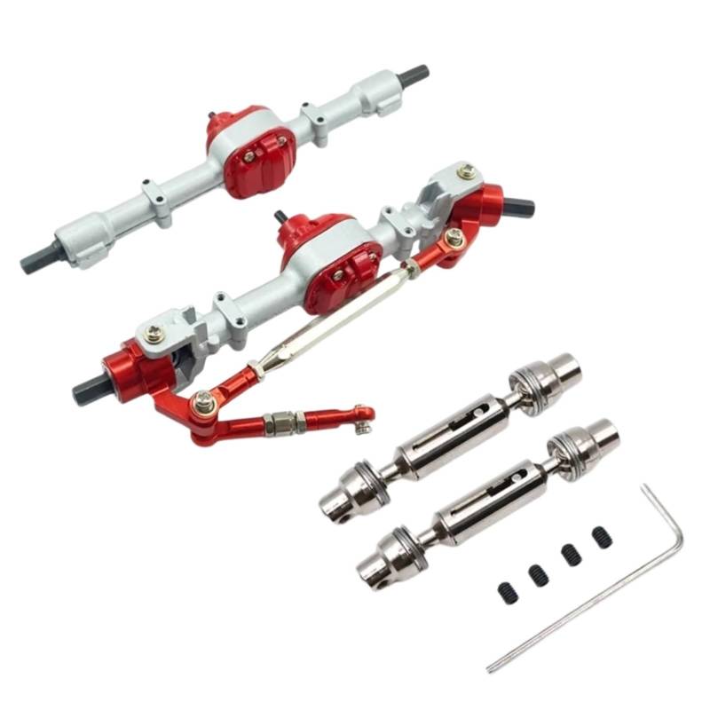 TOQPCZA RC Autoteile Für MN Für MN99S D90 D91 D96 D99S MN90 MN96 MN99 1/12 1 Paar Vorne Hinterachse Set Mit Metall Getriebe Antriebswelle RC Auto Upgrade Teile Zubehör(Silver 1) von TOQPCZA