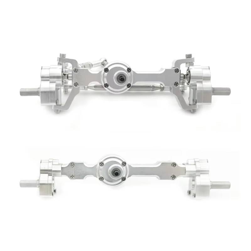 TOQPCZA RC Autoteile Für MN Für MN99S Für MN98 D90 D91 D99 D99S MN90 1/12 1 Paar Aluminium Eloxiert Voll Metall Vorne Und Hinten Tür Brücken RC Auto Teile(Silver) von TOQPCZA