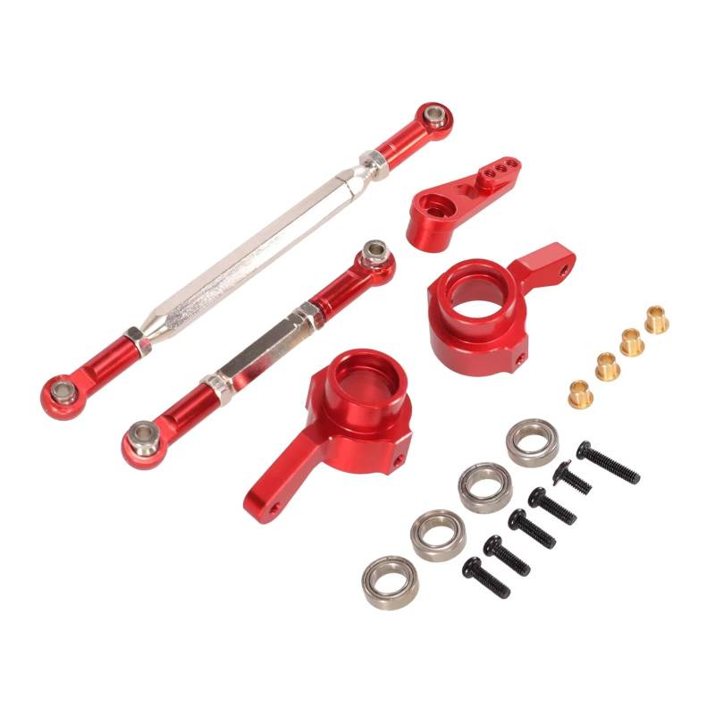 TOQPCZA RC Autoteile Für MN168 99S Für MN82 Für MN78 D90 D91 D96 Für MN99S 1/12 Modell Fernbedienung Auto Zubehör Metall Lenkstange Servo Arm Lenkung Tasse(Red) von TOQPCZA