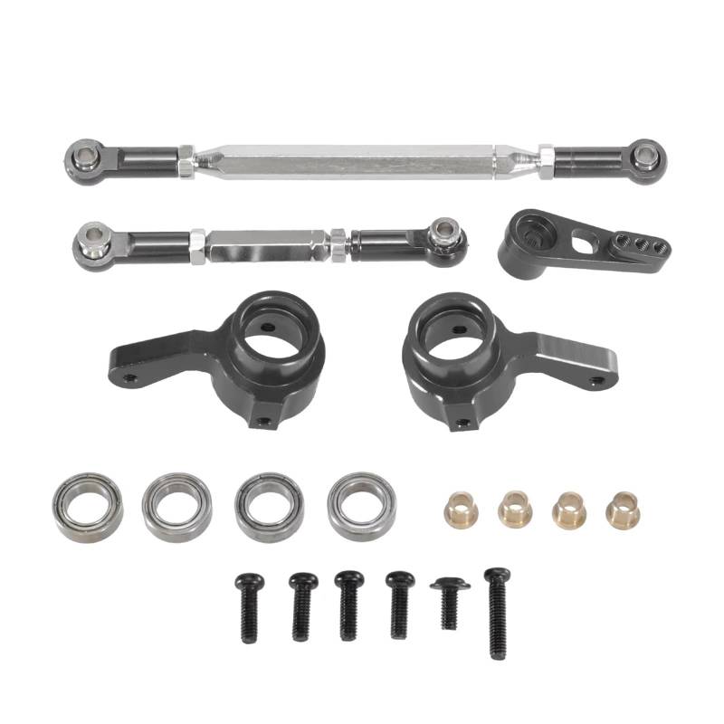 TOQPCZA RC Autoteile Für MN168 99S Für MN82 Für MN78 D90 D91 D96 Für MN99S 1/12 Modell Fernbedienung Auto Zubehör Metall Lenkstange Servo Arm Lenkung Tasse(Titanium) von TOQPCZA