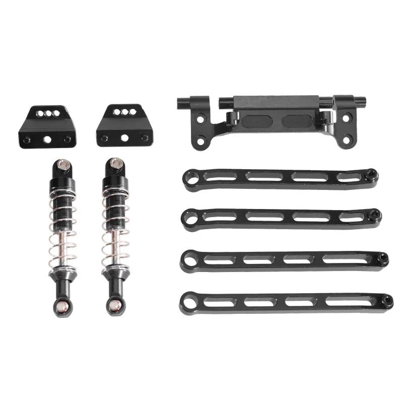TOQPCZA RC Autoteile Für MN82 LC79 Für MN78 Für MN168 1/12 Fernbedienung Auto Teile Zugstange Hydraulische Schock Kit RC Auto Zubehör(Black) von TOQPCZA