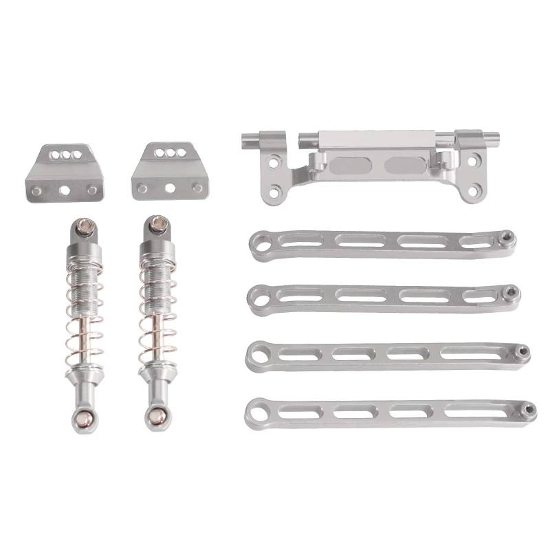 TOQPCZA RC Autoteile Für MN82 LC79 Für MN78 Für MN168 1/12 Fernbedienung Auto Teile Zugstange Hydraulische Schock Kit RC Auto Zubehör(Silver) von TOQPCZA