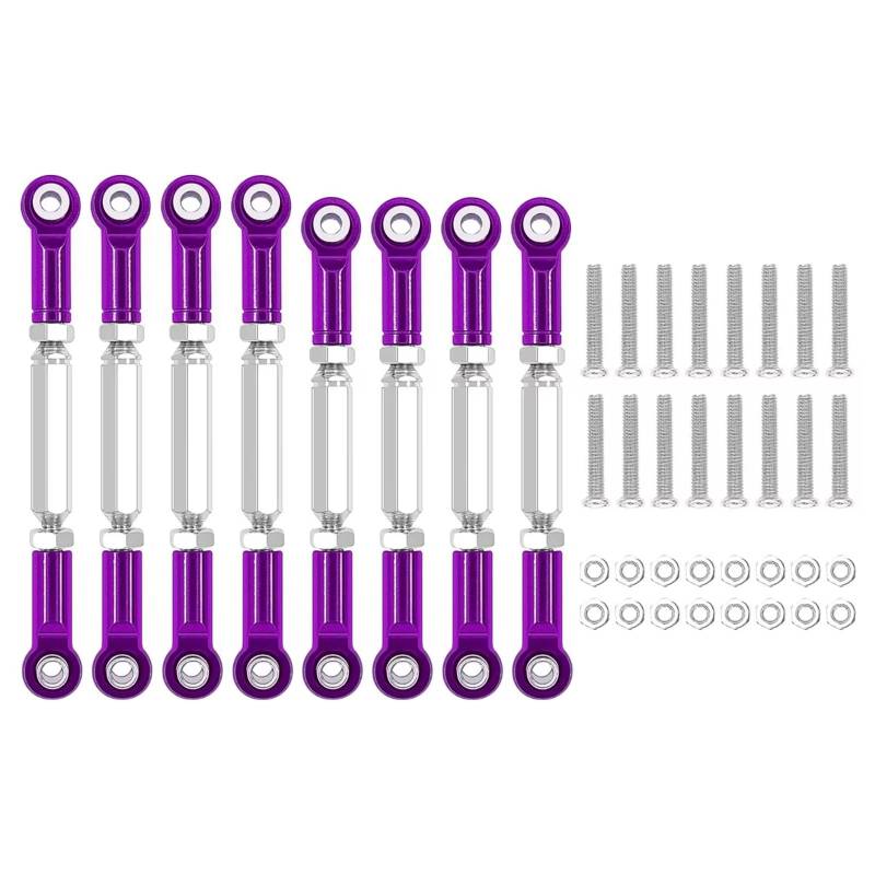TOQPCZA RC Autoteile Für MN90 MN45 MN99 Für WPL Für B14 C14 C24 1/16 1 Set Von Metall Spurstange Lenkung Servo Verknüpfung RC Auto Upgrade Teile(Purple) von TOQPCZA