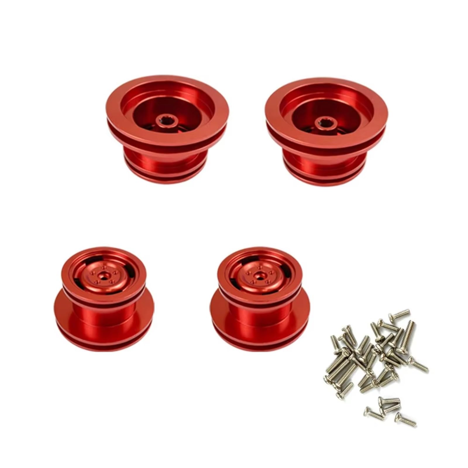 TOQPCZA RC Autoteile Für MN99S D90 D91 MN45 45K 90K 91K 96 99 99A 1/12 1 Set Metall Hub Felge Zubehör Reifen Center Upgrade Teile Conversion Kit(Red) von TOQPCZA