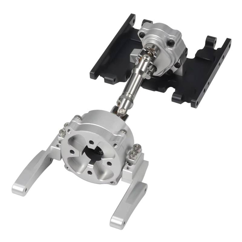 TOQPCZA RC Autoteile Für SCX10 II 1/10 Front Mount Planetengetriebe Transfer Fall Skid Platte Antriebswelle Getriebe Set RC Crawler Für Chassis 90046(Silver) von TOQPCZA