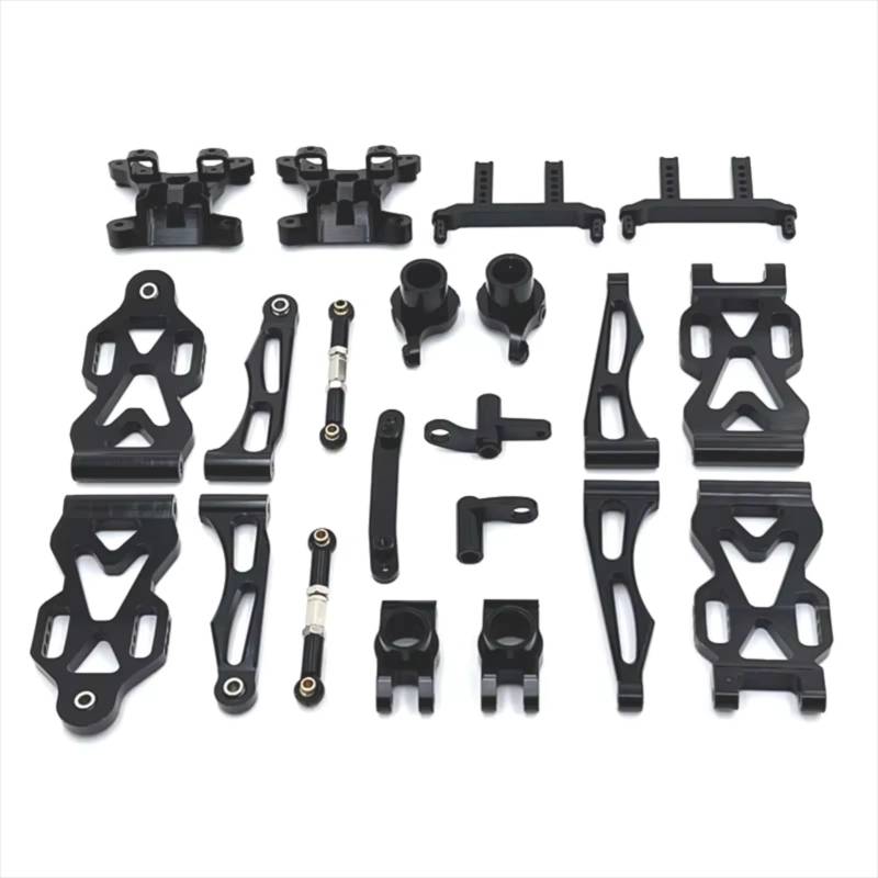 TOQPCZA RC Autoteile Für SCY 1/16 Für JJRC 16101 16102 16103 16104 16106 16201 Metall-Upgrade-Teile Und Gefährdete Teile Kit RC-Autoteile(Black) von TOQPCZA