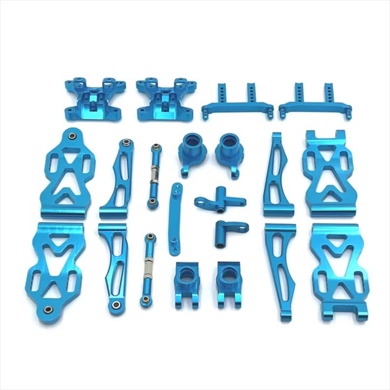 TOQPCZA RC Autoteile Für SCY 1/16 Für JJRC 16101 16102 16103 16104 16106 16201 Metall-Upgrade-Teile Und Gefährdete Teile Kit RC-Autoteile(Blue) von TOQPCZA