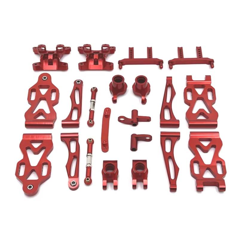 TOQPCZA RC Autoteile Für SCY 1/16 Für JJRC 16101 16102 16103 16104 16106 16201 Metall-Upgrade-Teile Und Gefährdete Teile Kit RC-Autoteile(Red) von TOQPCZA