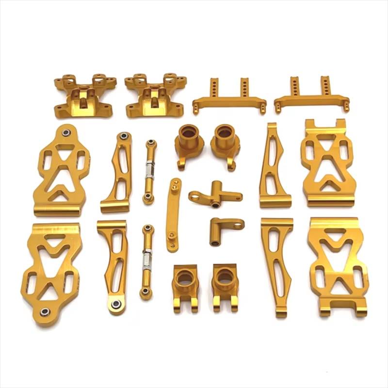 TOQPCZA RC Autoteile Für SCY 1/16 Für JJRC 16101 16102 16103 16104 16106 16201 Metall-Upgrade-Teile Und Gefährdete Teile Kit RC-Autoteile(Yellow) von TOQPCZA