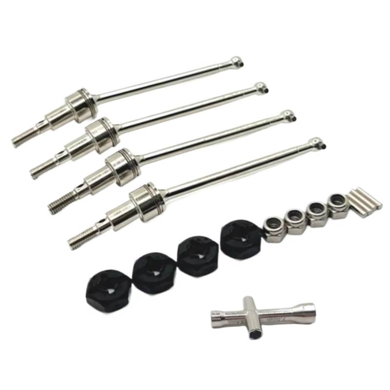 TOQPCZA RC Autoteile Für SCY 16101 16102 16103 16106 16201 Für JJRC Q130A Q130B Q141 Q117 1/16 Metall Antriebswelle CVD Und 12mm Hex RC Auto Upgrade Teile(Black) von TOQPCZA