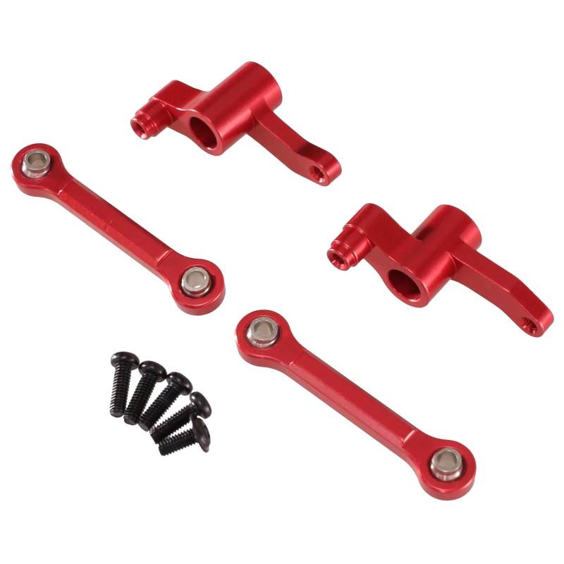 TOQPCZA RC Autoteile Für SCY Für 18101 18102 1/18 Fernbedienung Auto Zubehör Teile Metall Upgrade Lenkung Gruppe Lenkung Stange(Red) von TOQPCZA