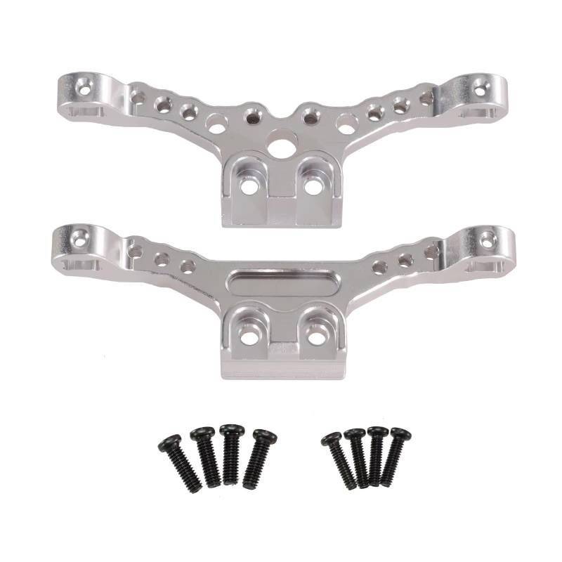 TOQPCZA RC Autoteile Für SCY Für 18101 18102 1/18 Metall Vorder- Und Hinterradaufhängung Halterung Fernbedienung Auto OP Upgrade Und Modifikation Teile Zubehör(Silver) von TOQPCZA