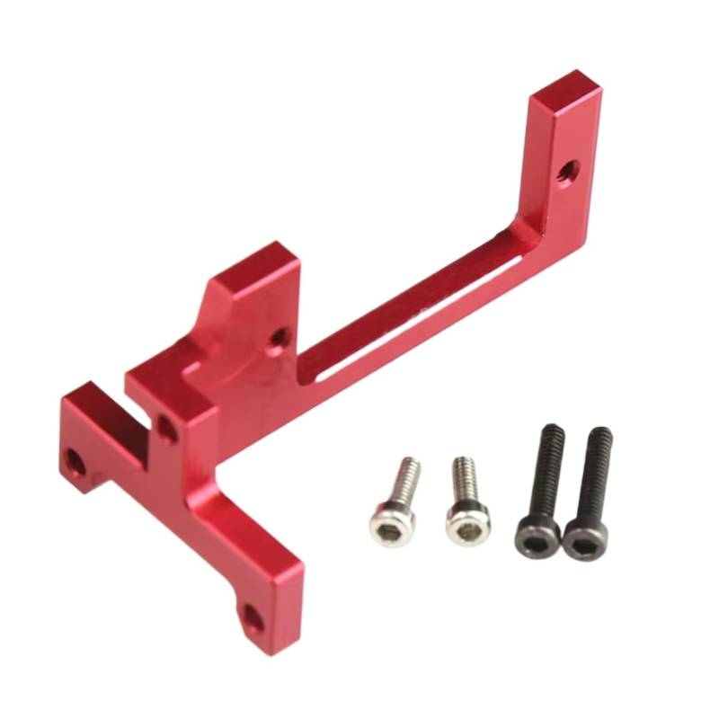 TOQPCZA RC Autoteile Für Tamiya Für Scania Für Man Für Benz Für Actros 1/14 Metall RC LKW-anhänger Getriebe Shift Lenkgetriebe Halterung Servo Montieren Auto DIY Teile(Red) von TOQPCZA