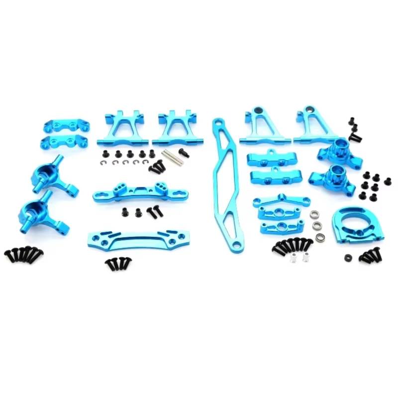 TOQPCZA RC Autoteile Für Tamiya Für TT-02 1/10 Metall Modifikation Zubehör Kit Querlenker Lenkung RC Auto Upgrade Teile Ersatzteile(Blue) von TOQPCZA