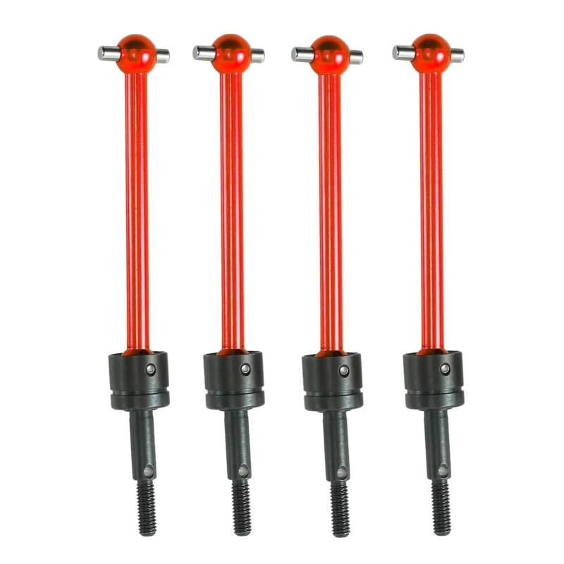 TOQPCZA RC Autoteile Für Tamiya Für TT02B DT03 4 Stücke Metall Universal Antriebswelle CVD Antriebswelle 64mm RC Auto Upgrade Teile Zubehör Ersatz(Red) von TOQPCZA