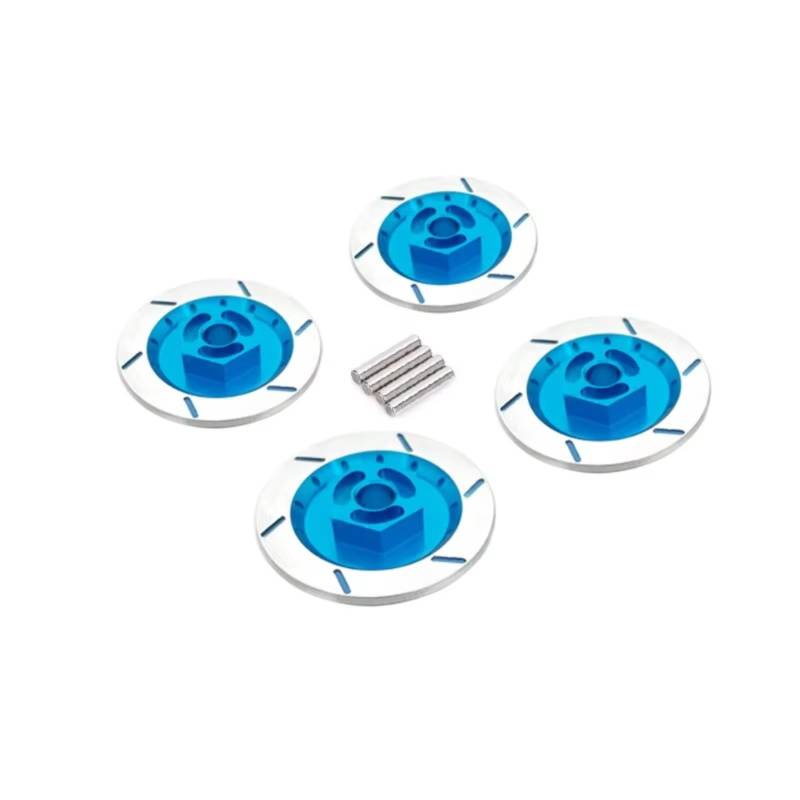 TOQPCZA RC Autoteile Für Tamiya Für Tt-01 Für Tt02 Für HPI Für HSP 94123 1/10 1 Set Bremsscheibe Felgenbox Hex Adapter 12mm Fernbedienung Autoteile(Blue) von TOQPCZA