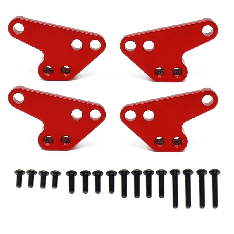 TOQPCZA RC Autoteile Für Traxxas Für MAXX Für WideMaxx 1/10 Metall Vorne Und Hinten Stoßdämpfer Untere Halterung Upgrade Teile Zubehör(Red) von TOQPCZA