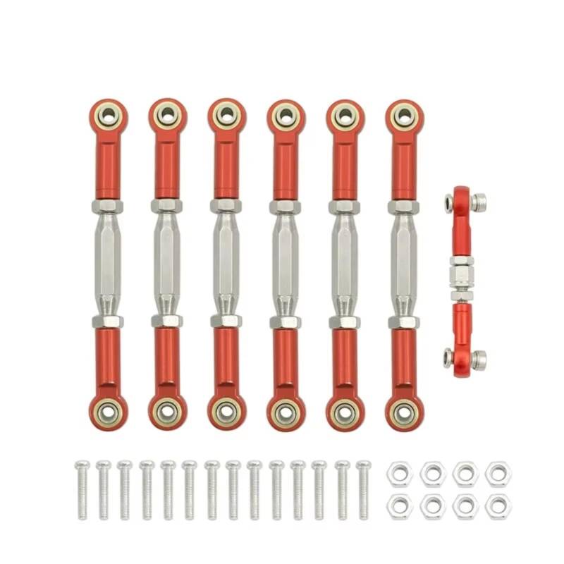 TOQPCZA RC Autoteile Für Traxxas Für Slash 1/10 4X4/2WD 1 Set Metall Spannschloss Camber Link Ende Einstellbare Kit RC Auto Upgrade Teile Ersatz Teile(Red) von TOQPCZA