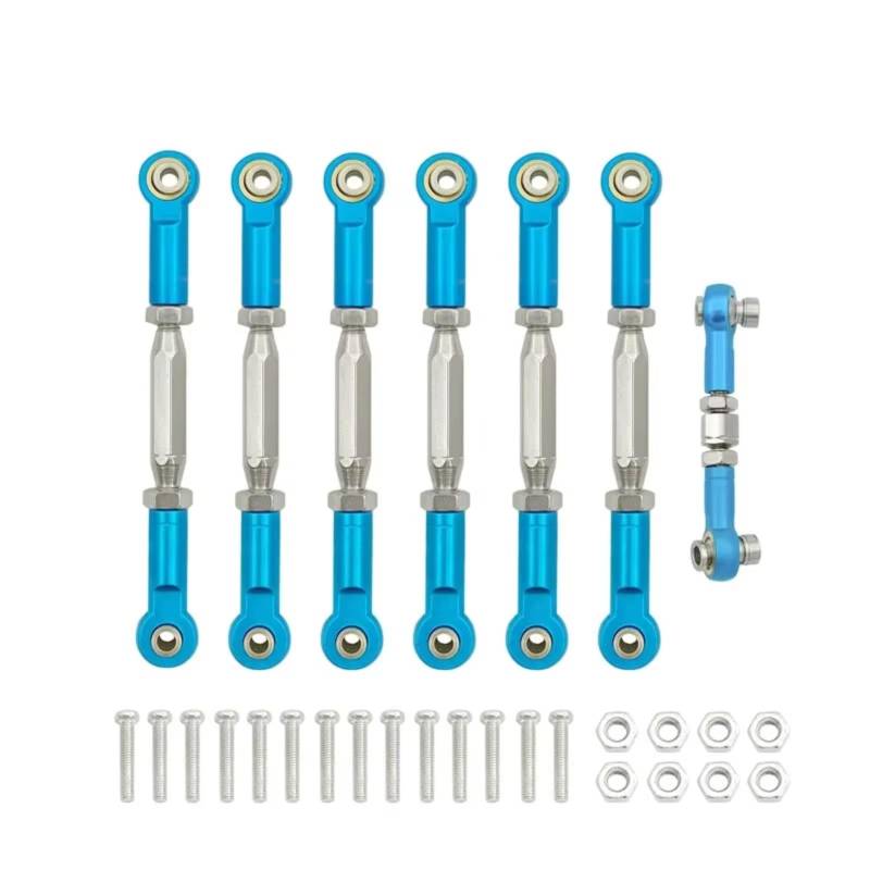TOQPCZA RC Autoteile Für Traxxas Für Slash 1/10 4X4/2WD 1 Set Metall Spannschloss Camber Link Ende Einstellbare Kit RC Auto Upgrade Teile Ersatz Teile(Sky Blue) von TOQPCZA