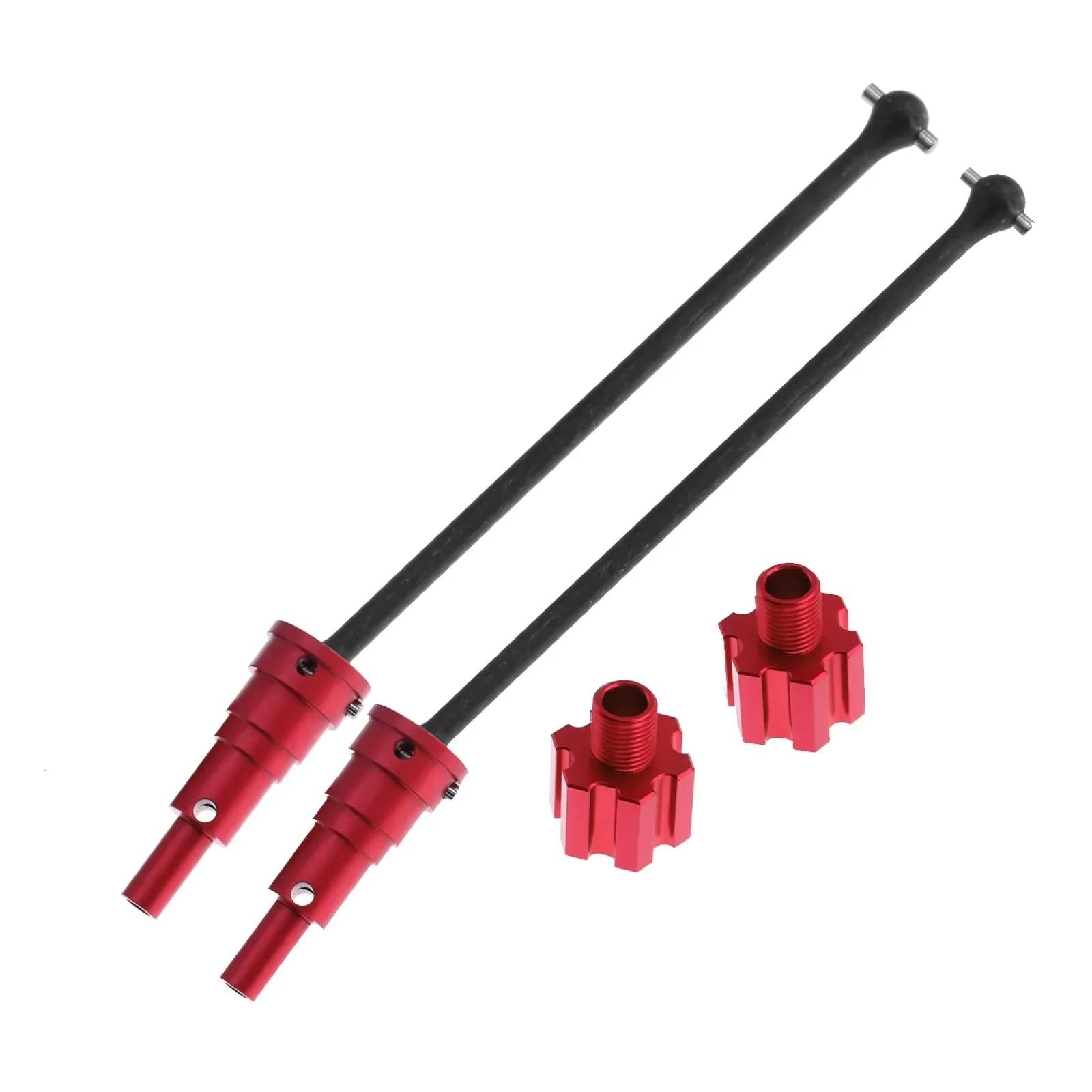 TOQPCZA RC Autoteile Für Traxxas Für X-Maxx 1/5 2 Stücke Metall 10mm Erweiterte Antriebswelle CVD Antriebswelle Mit Keil Rad Hex RC Auto Upgrade Teile(Red) von TOQPCZA