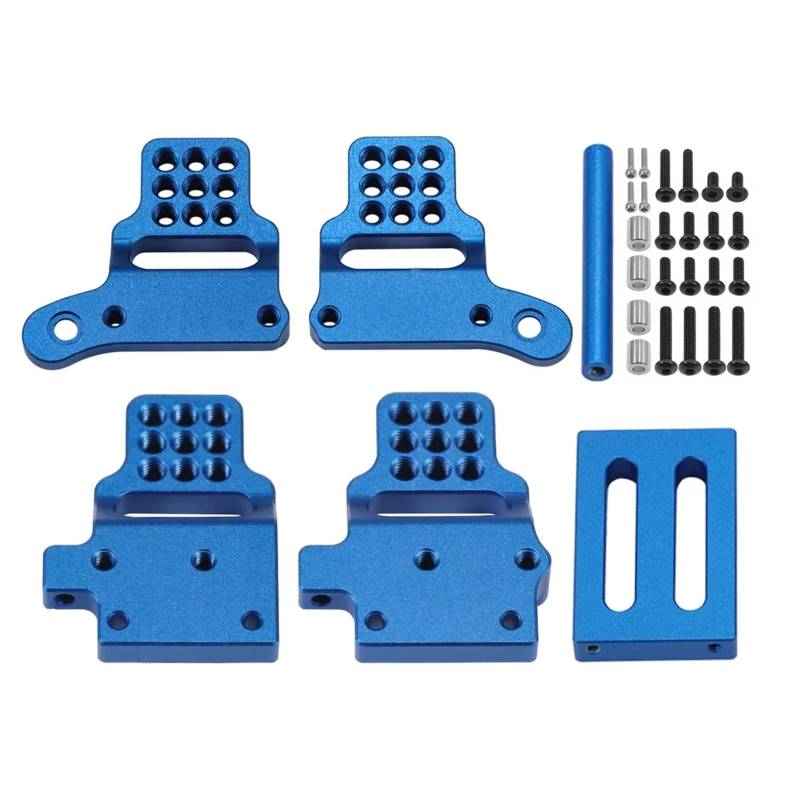 TOQPCZA RC Autoteile Für Trx4m Für Defender Für Bronco Crawler RC Für Chassis 1/18 Upgrade CNC Aluminium Shock Mounts Set Mit Mehreren Montage Positionen(Blue) von TOQPCZA