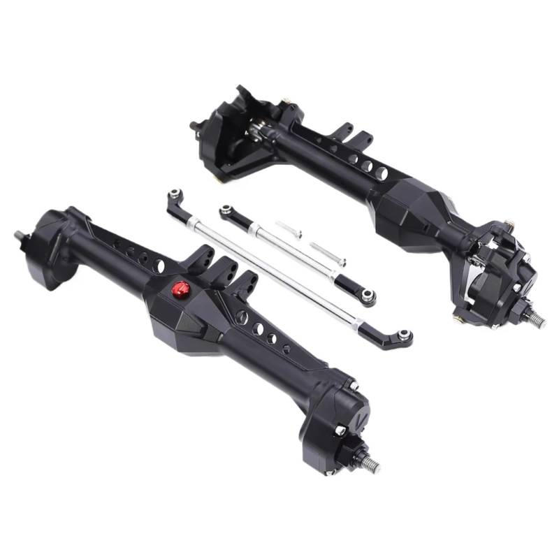 TOQPCZA RC Autoteile Für Vanquish VS4-10 Für Phoenix F10 Für LCG 1/10 Vorne Hinten Portal Achse Komplette Set RC Crawler Für Chassis DIY Upgrade Teile(Black,1 Set) von TOQPCZA