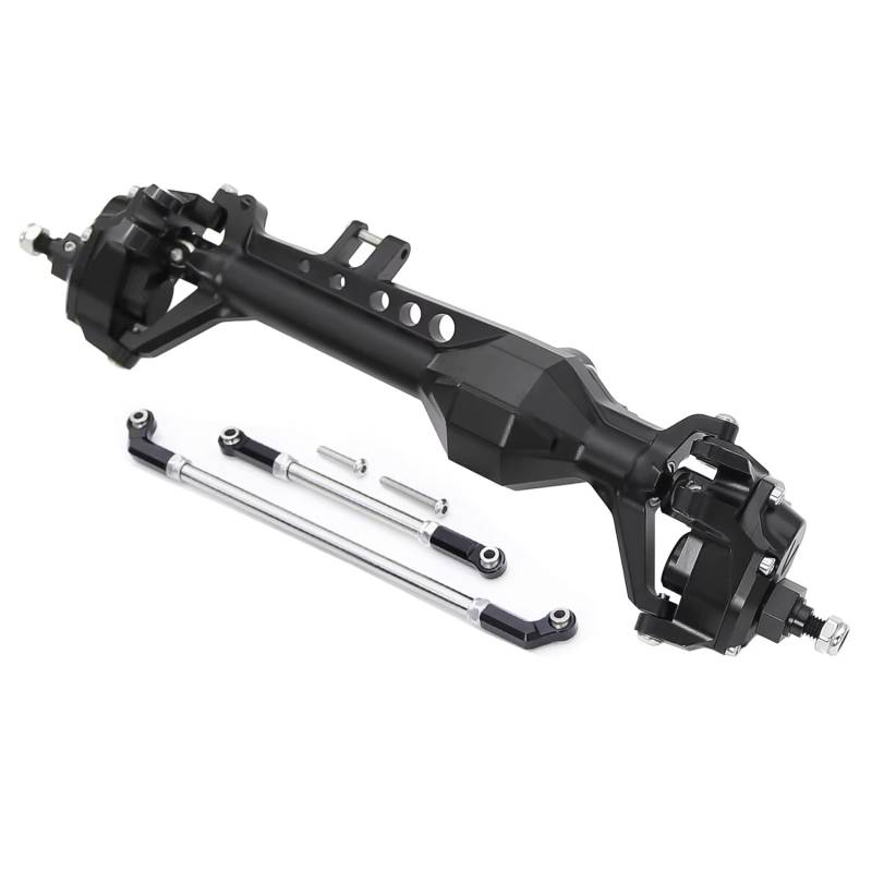 TOQPCZA RC Autoteile Für Vanquish VS4-10 Für Phoenix F10 Für LCG 1/10 Vorne Hinten Portal Achse Komplette Set RC Crawler Für Chassis DIY Upgrade Teile(Black,Front Axle) von TOQPCZA
