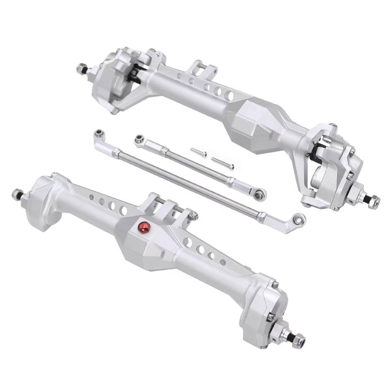 TOQPCZA RC Autoteile Für Vanquish VS4-10 Für Phoenix F10 Für LCG 1/10 Vorne Hinten Portal Achse Komplette Set RC Crawler Für Chassis DIY Upgrade Teile(Silver,1 Set) von TOQPCZA