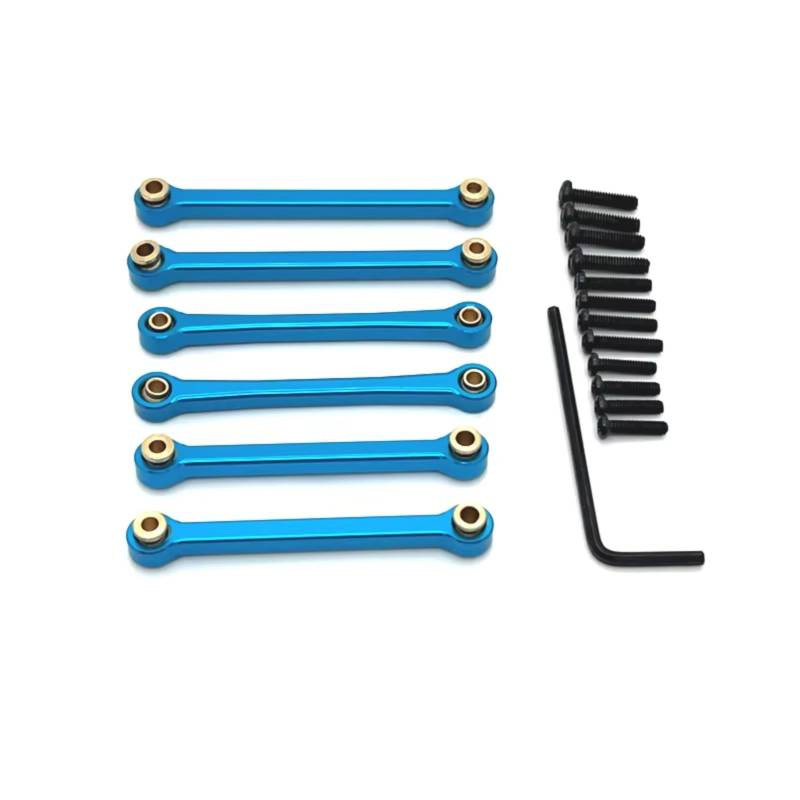 TOQPCZA RC Autoteile Für WLtoys 1/14 144016 144018 Metall Vorne Und Hinten Spurstange Spurstange RC Auto Upgrade Teile Ersatz Zubehör(Blue) von TOQPCZA