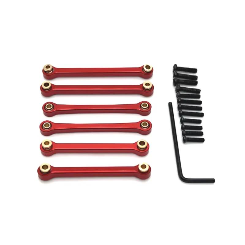 TOQPCZA RC Autoteile Für WLtoys 1/14 144016 144018 Metall Vorne Und Hinten Spurstange Spurstange RC Auto Upgrade Teile Ersatz Zubehör(Red) von TOQPCZA