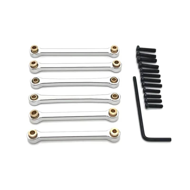 TOQPCZA RC Autoteile Für WLtoys 1/14 144016 144018 Metall Vorne Und Hinten Spurstange Spurstange RC Auto Upgrade Teile Ersatz Zubehör(Silver) von TOQPCZA